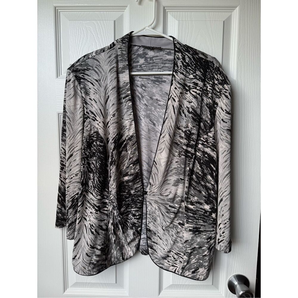 Onyx Nite Cardigan XXL Women's Gray Sparkle Wedding Made in USA